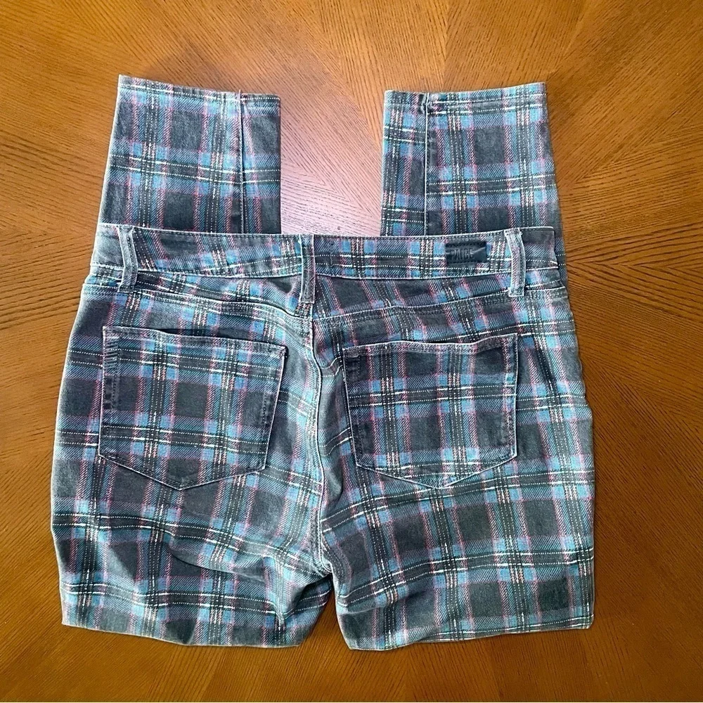 Paige Hoxton Ankle High Rise Skinny Jeans in Atlantic Tartan Plaid Size 32